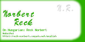 norbert reck business card